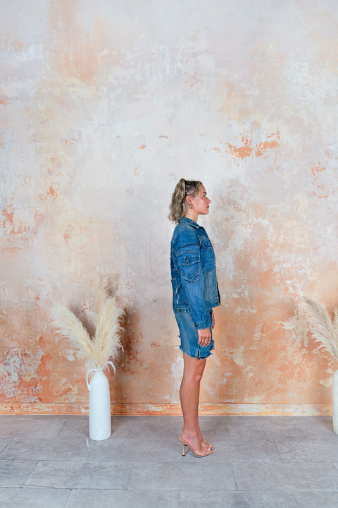Stitch Code Mini Skirt - Tactical Denim Utility