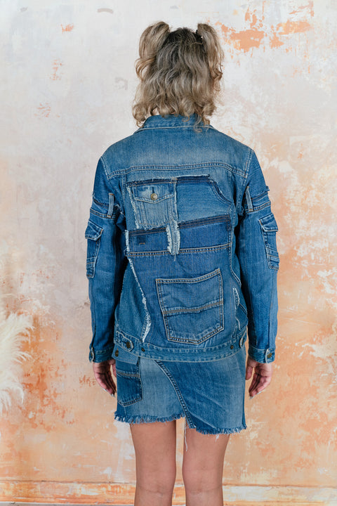 Stitch Code Mini Skirt - Tactical Denim Utility