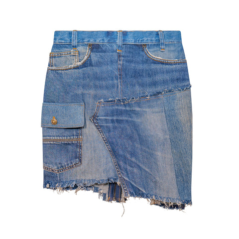 Stitch Code Mini Skirt - Tactical Denim Utility