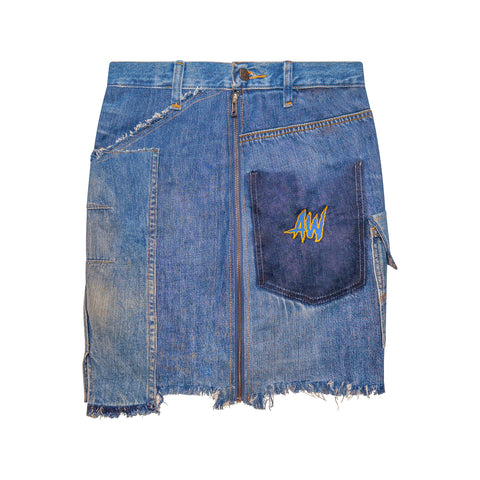 Stitch Code Mini Skirt - Tactical Denim Utility